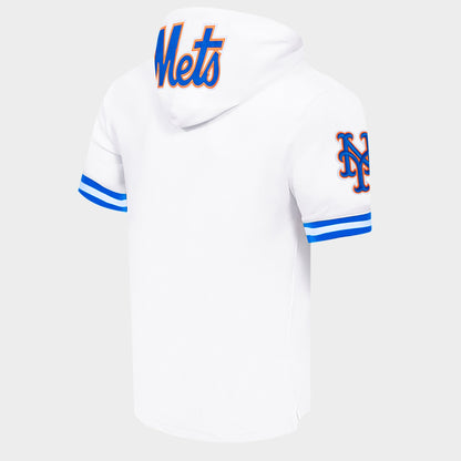 Men's Pro Standard New York Mets MLB Classic Chenille Double Knit Short-Sleeve Hoodie - White/Royal Blue