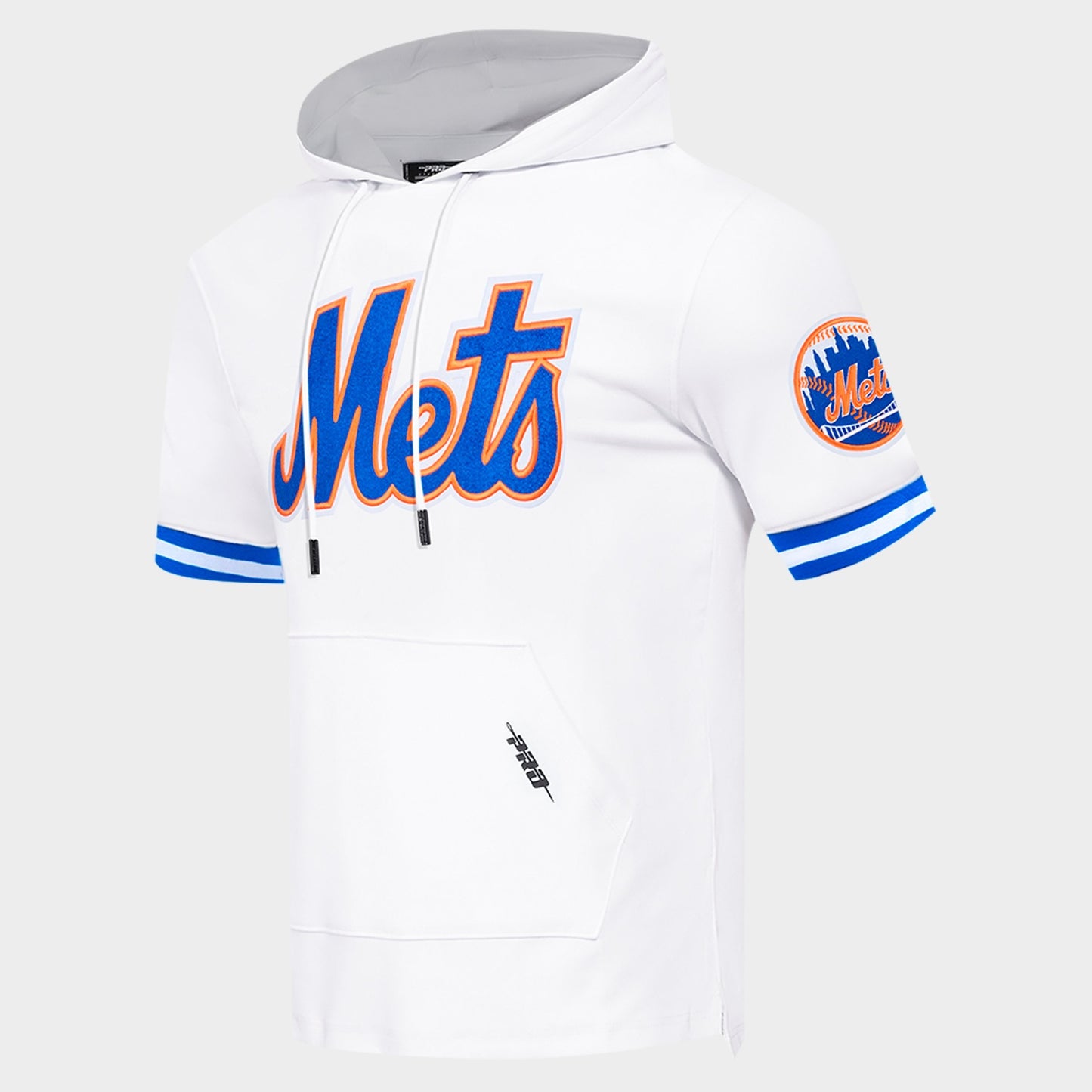 Men's Pro Standard New York Mets MLB Classic Chenille Double Knit Short-Sleeve Hoodie - White/Royal Blue