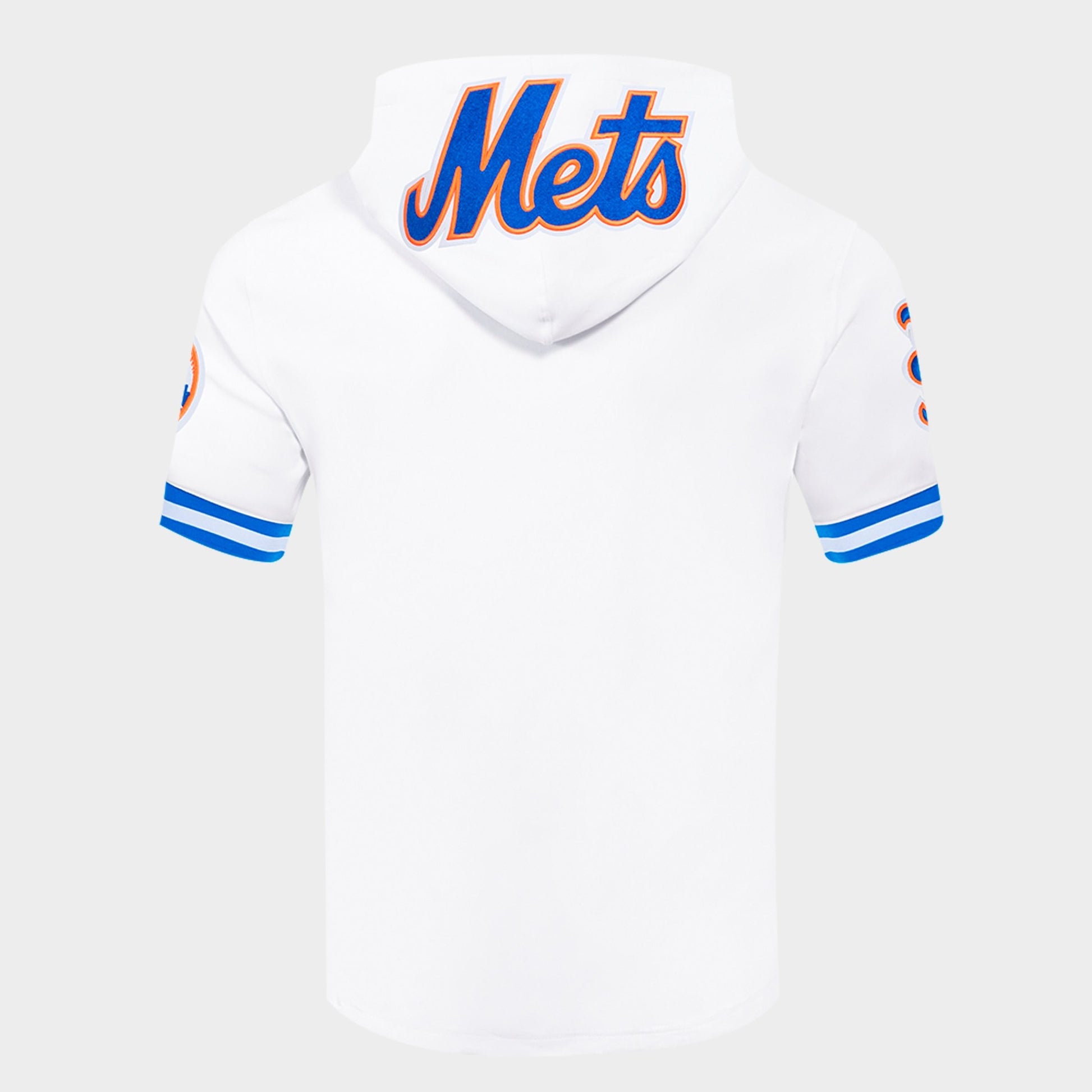 Men's Pro Standard New York Mets MLB Classic Chenille Double Knit Short-Sleeve Hoodie - White/Royal Blue