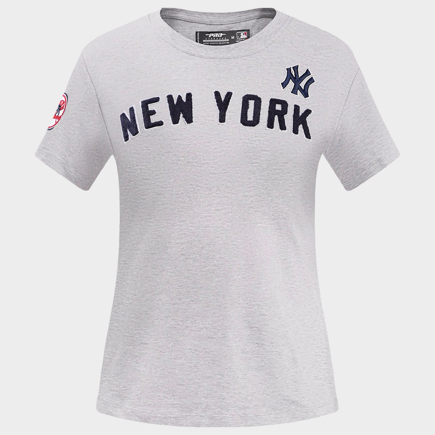 Women's Pro Standard New York Yankees MLB Classic Single Jersey Slim T-Shirt - Heather Grey