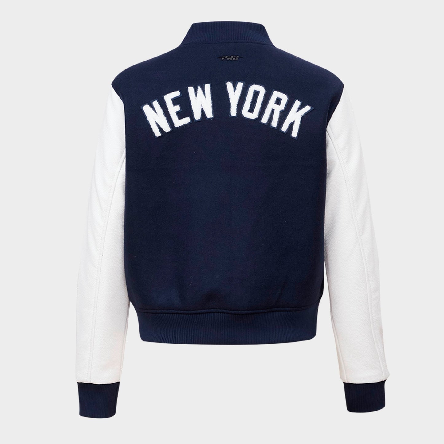 Women's Pro Standard New York Yankees MLB Classic Wool Varsity Jacket - Midnight Navy/White