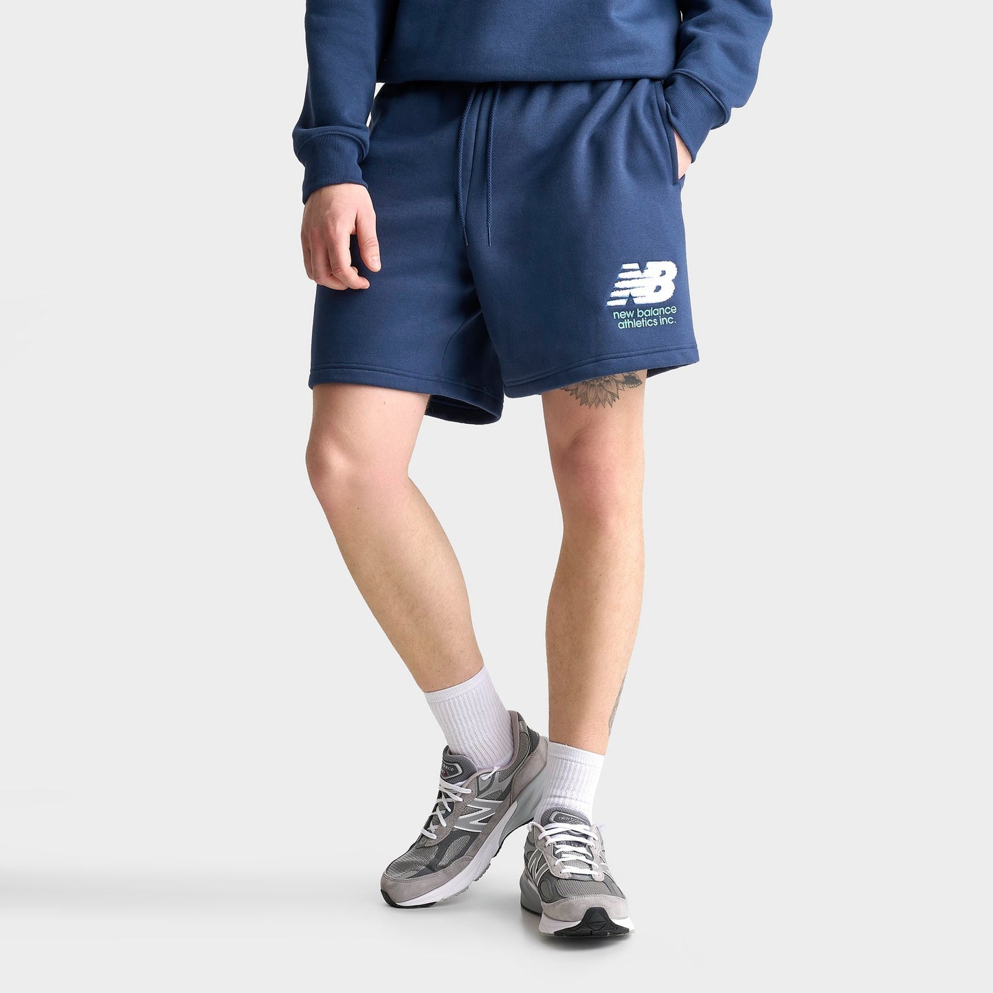 Men's New Balance Athletics Chenille Fleece Shorts - NB Blue/Teal/White