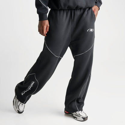 Men's New Balance Trackside Fleece Sweatpants - Black/White