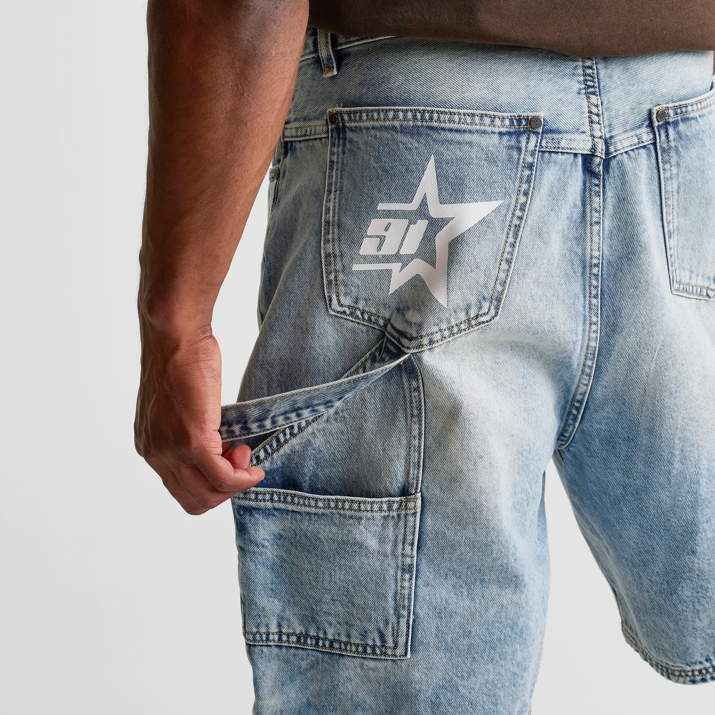 Men's Mercier Carpenter Denim Jean Shorts - Blue Wash