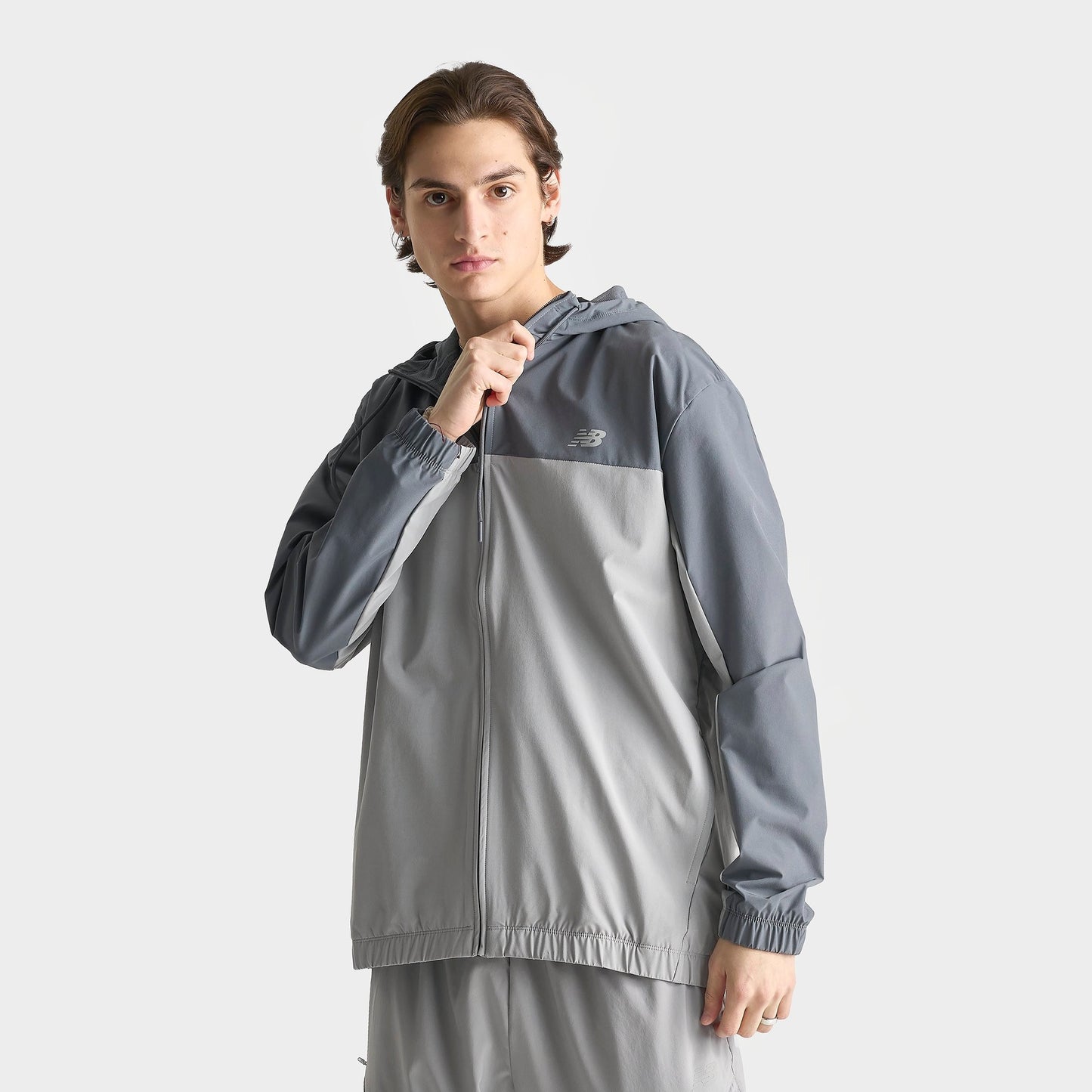 Men's New Balance Sport Essentials Woven Full-Zip Jacket - Grey