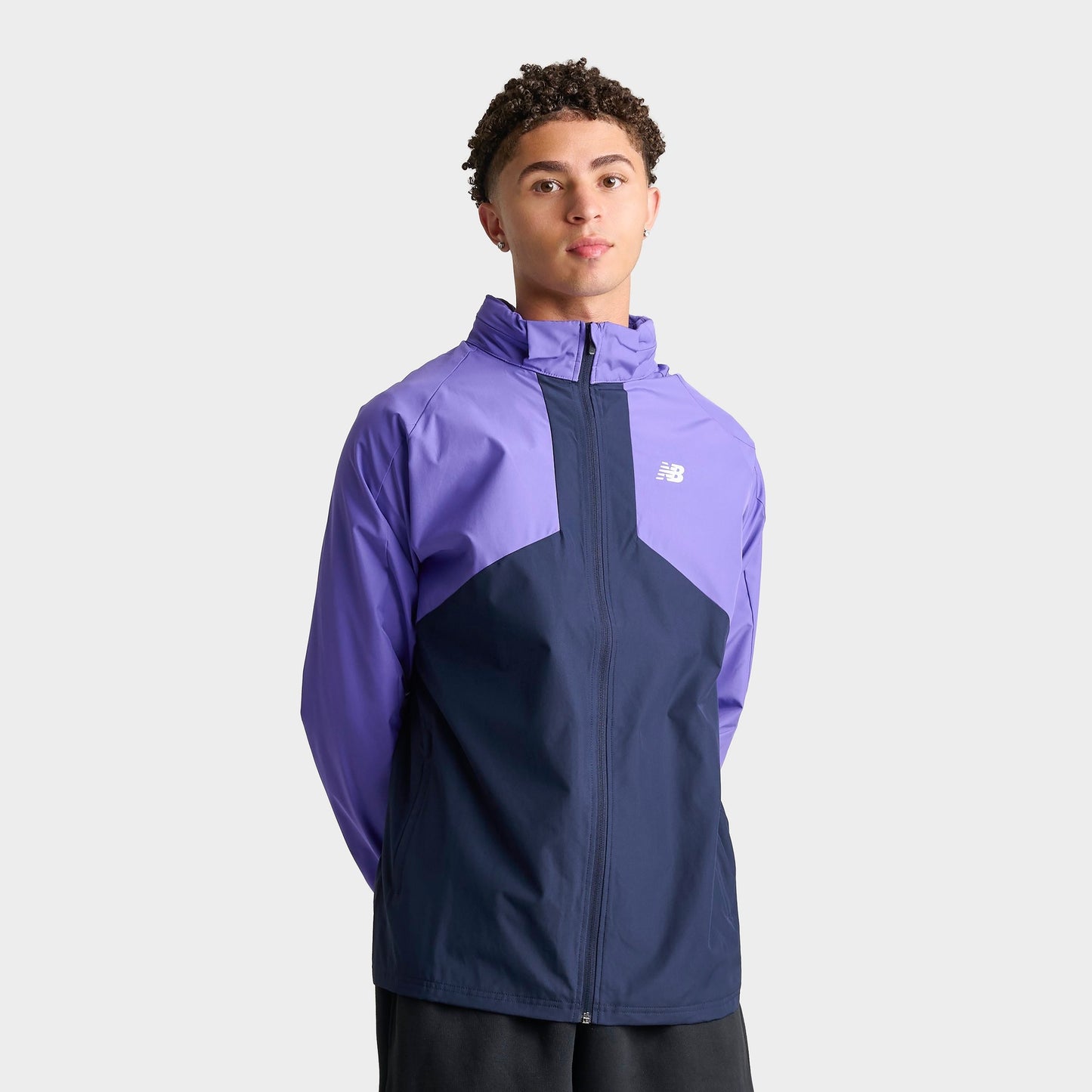 Men's New Balance Athletics Woven Full-Zip Jacket - Navy/Purple