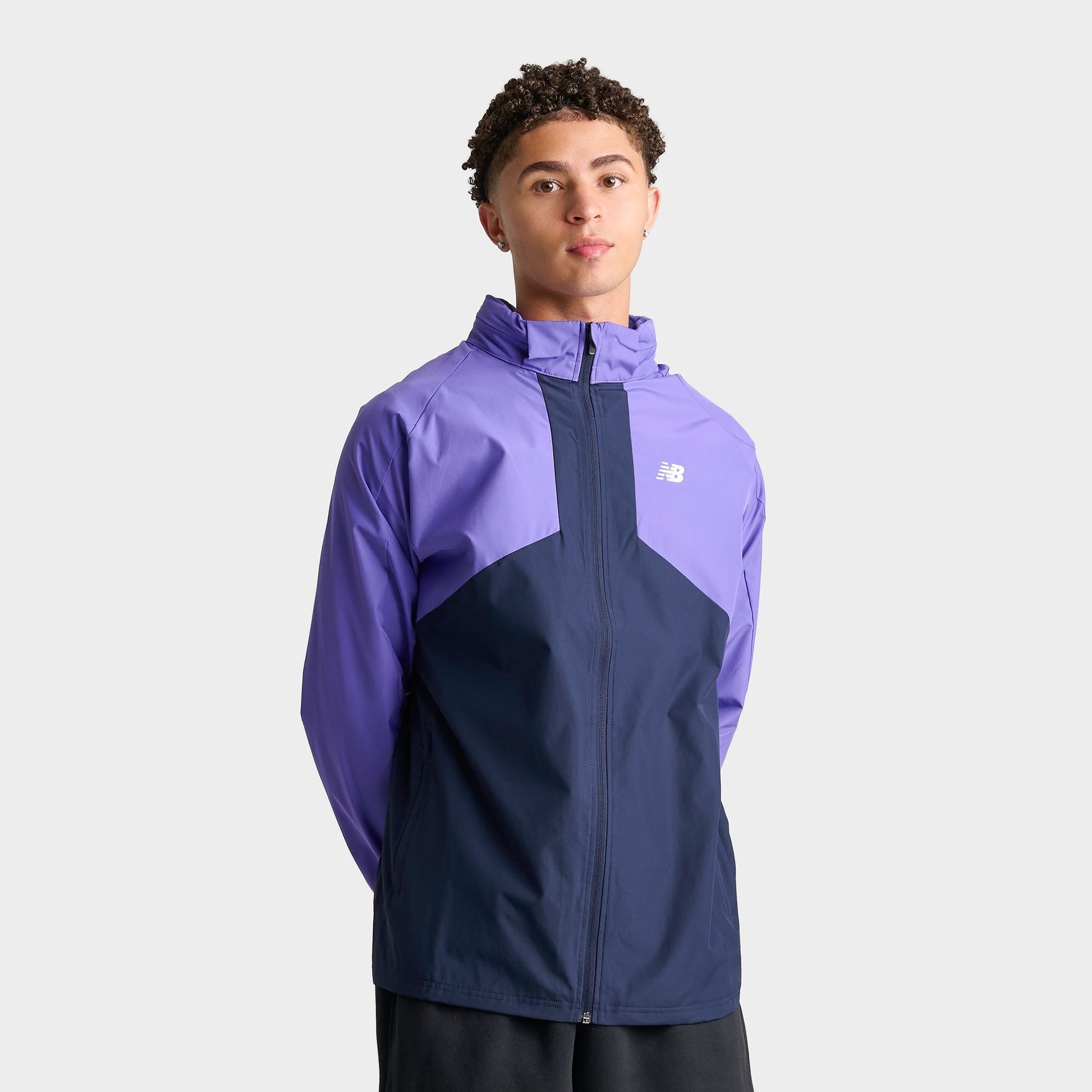 Men's New Balance Athletics Woven Full-Zip Jacket - Navy/Purple