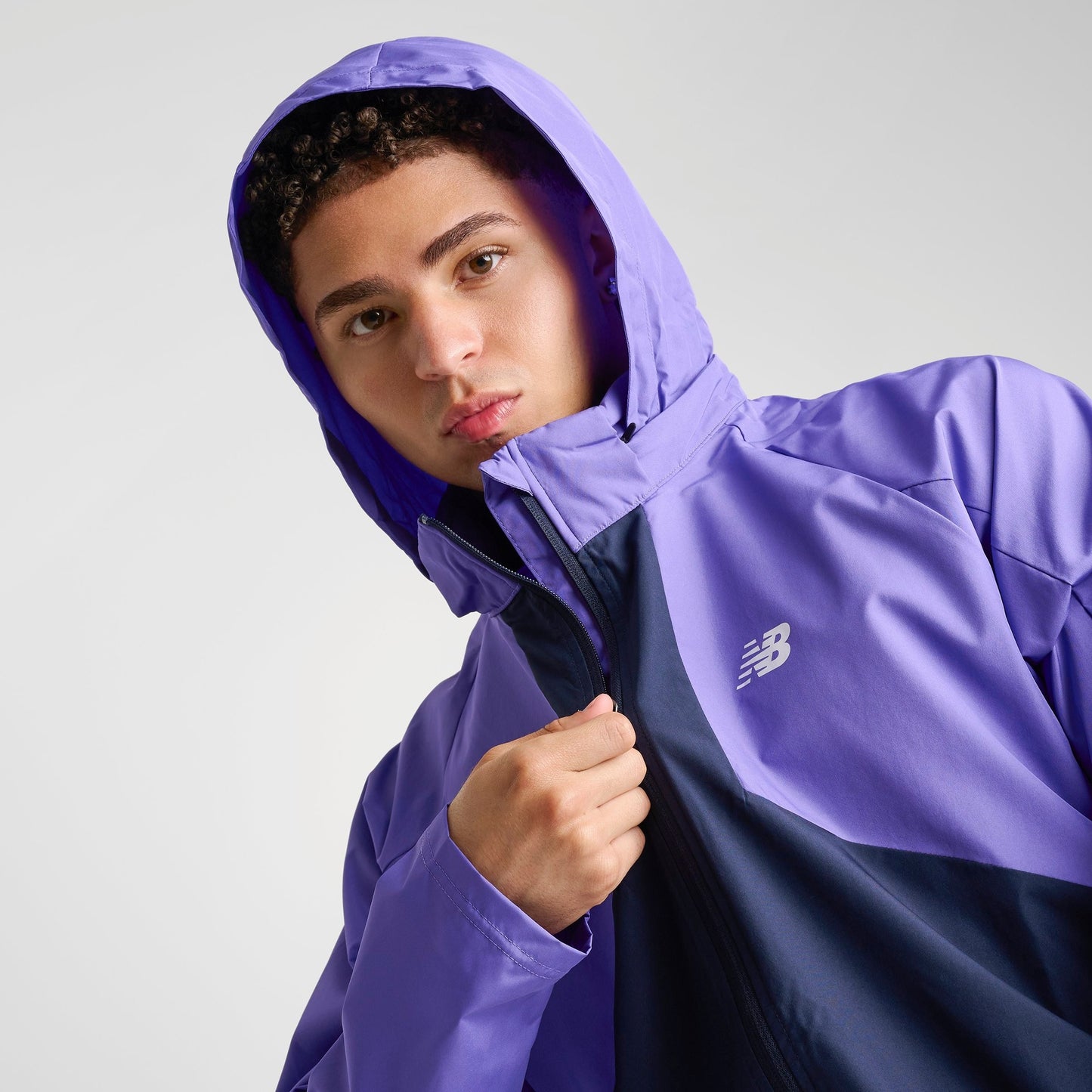 Men's New Balance Athletics Woven Full-Zip Jacket - Navy/Purple