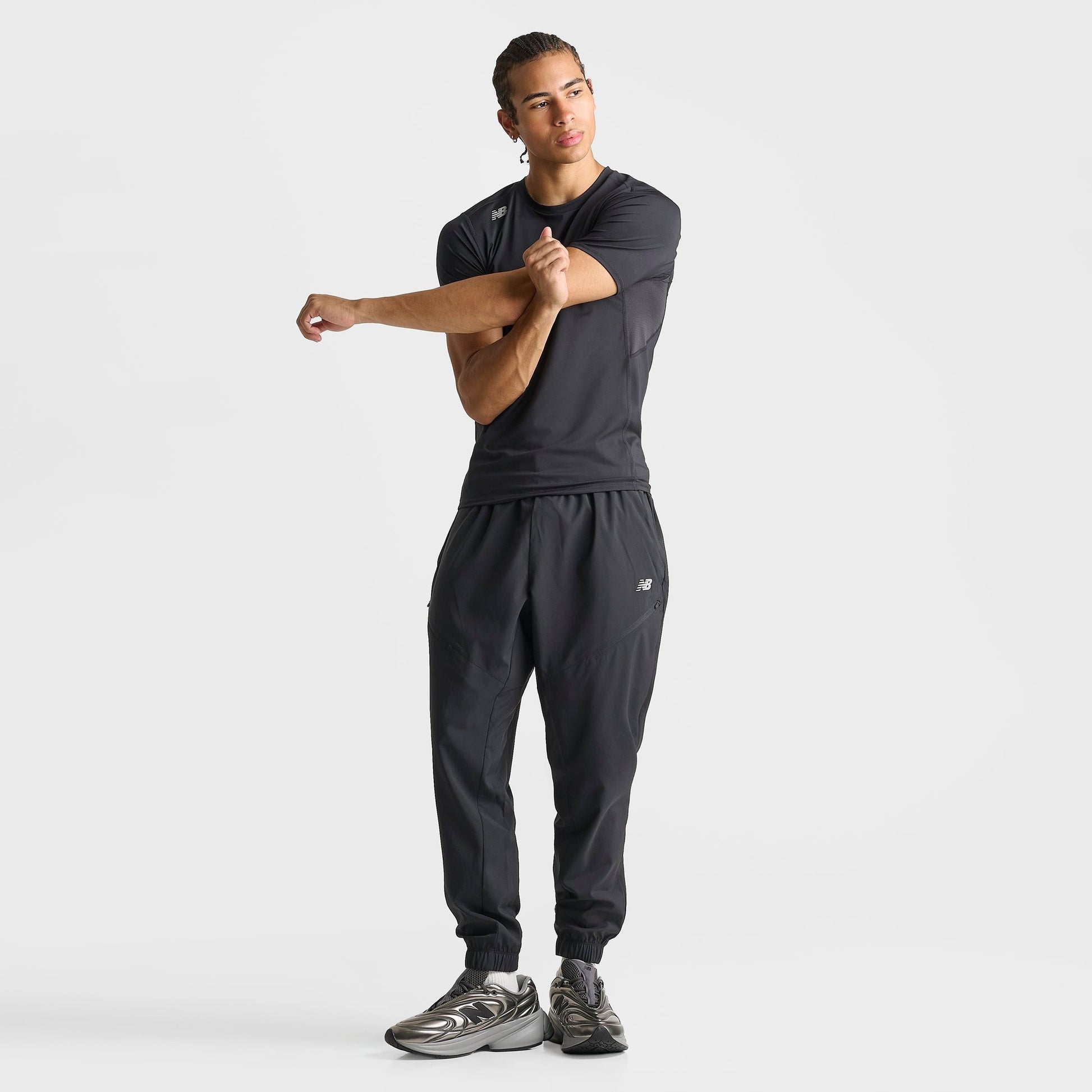 Men's New Balance Woven Zip Pocket Jogger Pants - Black