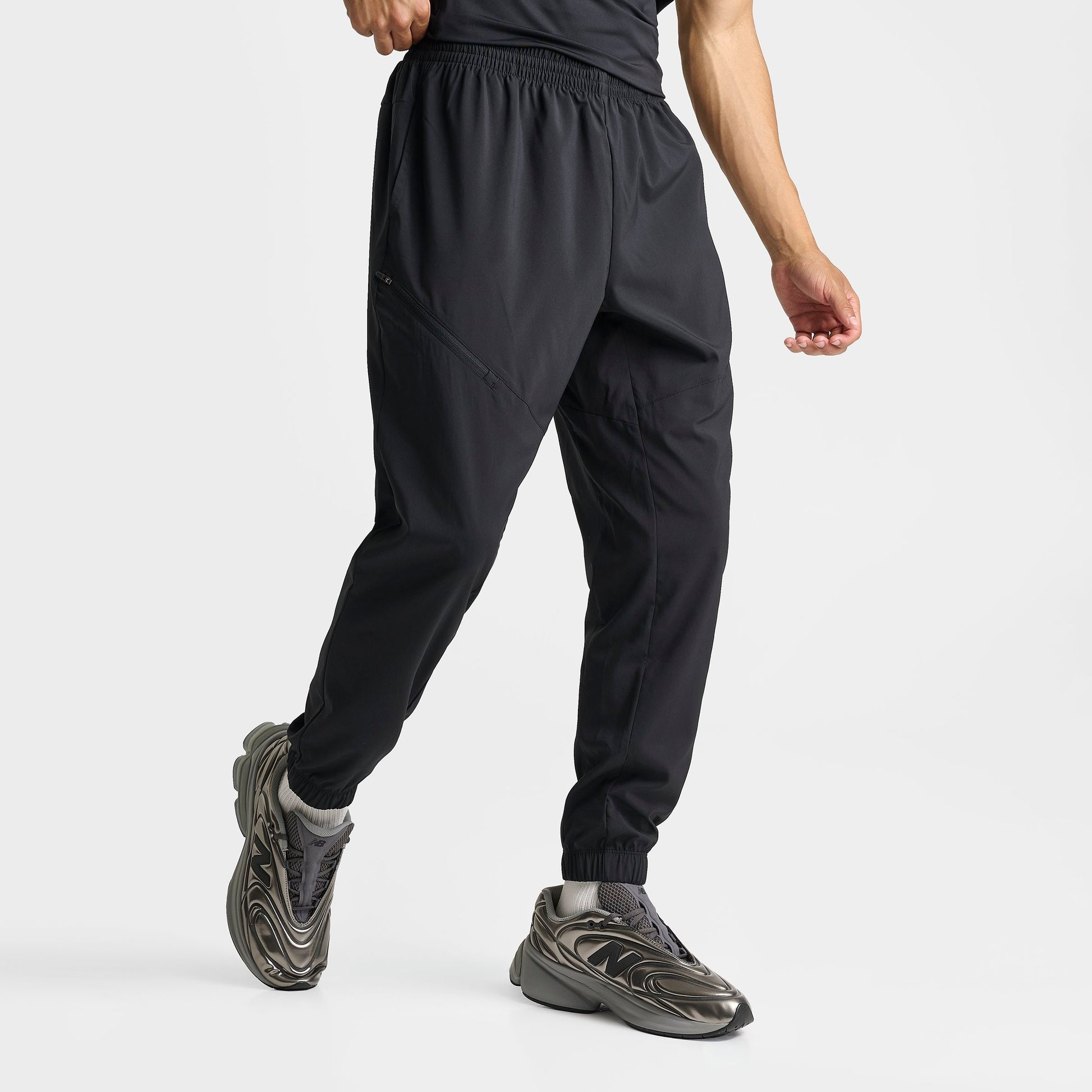 Men's New Balance Woven Zip Pocket Jogger Pants - Black
