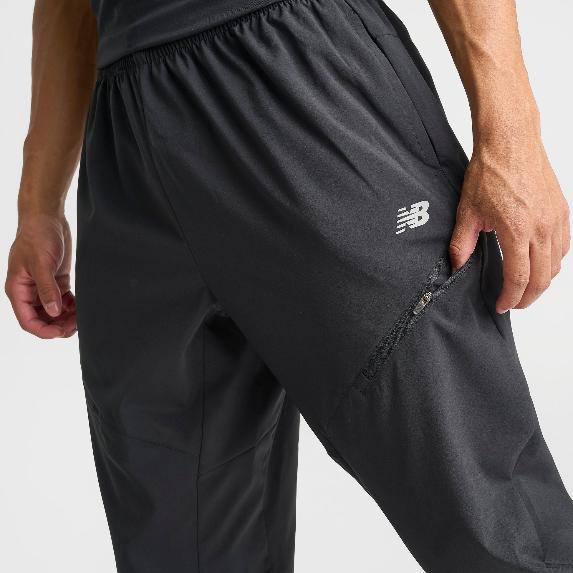 Men's New Balance Woven Zip Pocket Jogger Pants - Black