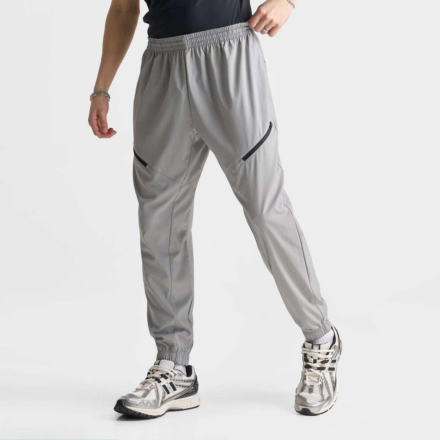 Men's New Balance Woven Zip Pocket Jogger Pants - Grey Matter