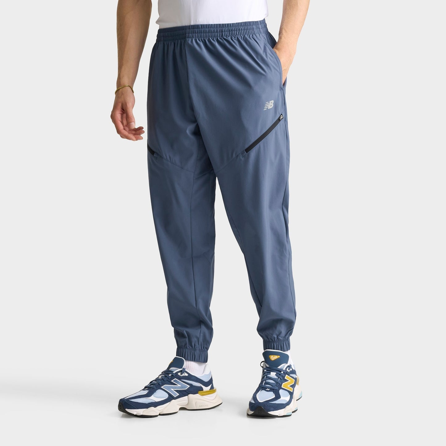 Men's New Balance Woven Zip Pocket Jogger Pants - Navy/Vintage Indigo
