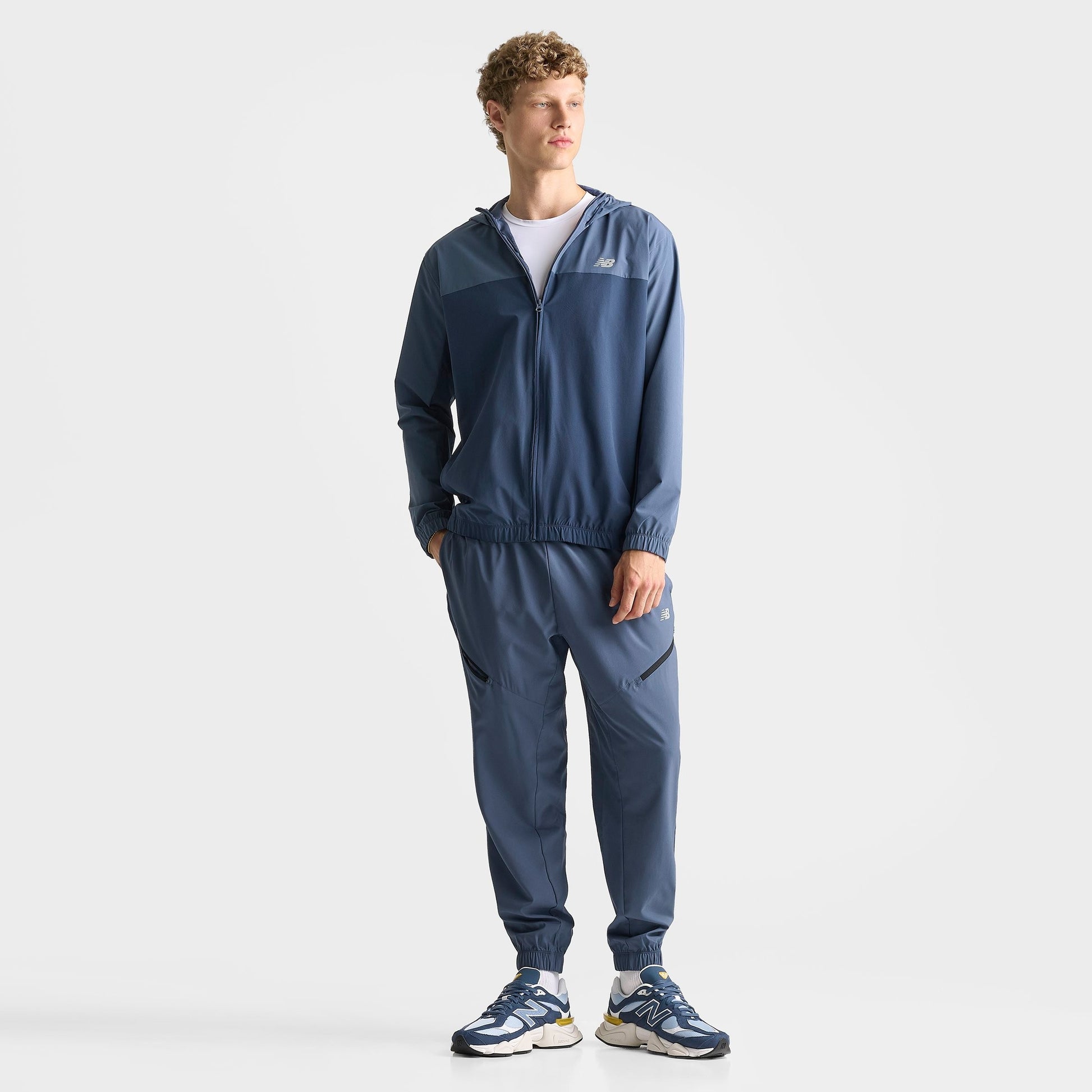 Men's New Balance Woven Zip Pocket Jogger Pants - Navy/Vintage Indigo