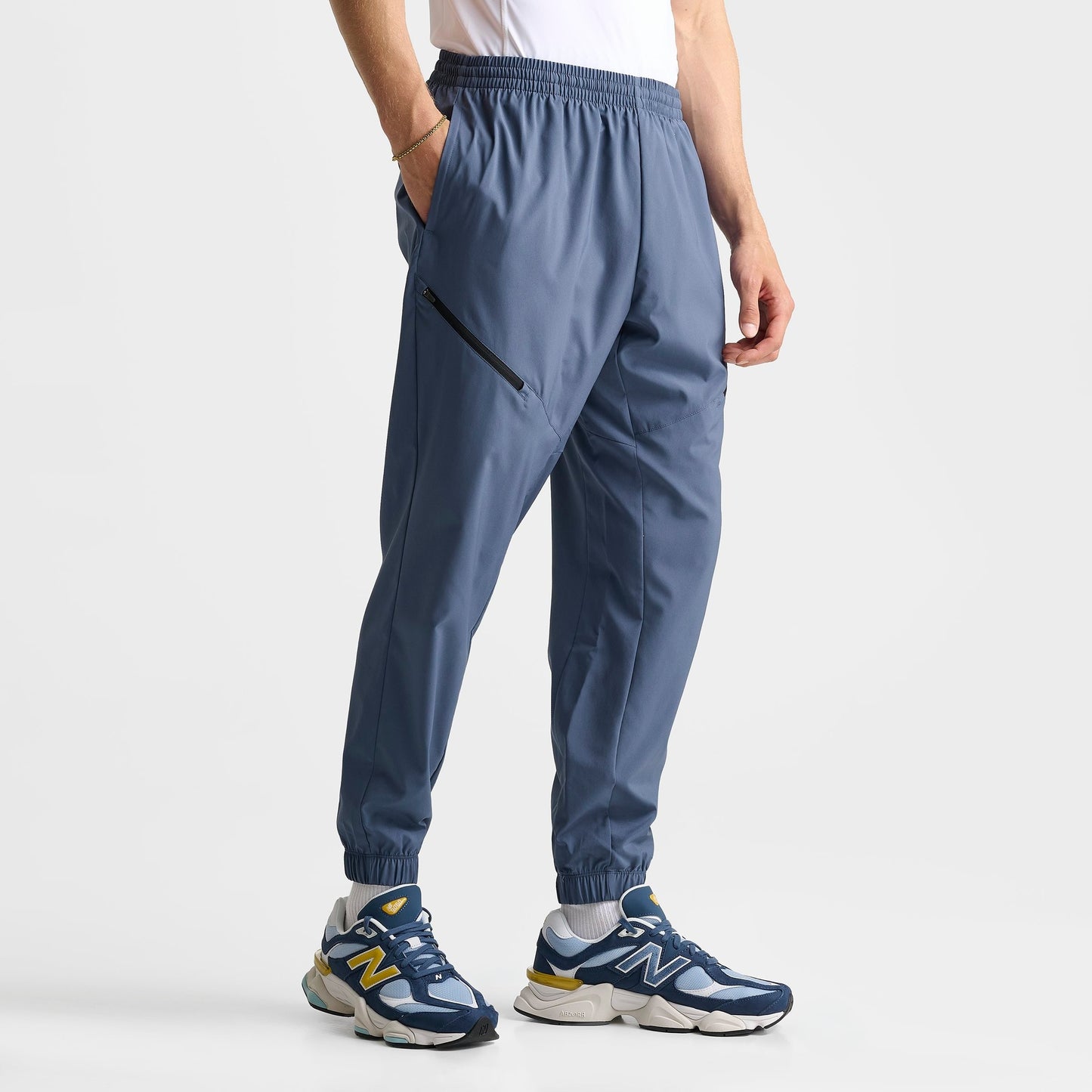 Men's New Balance Woven Zip Pocket Jogger Pants - Navy/Vintage Indigo