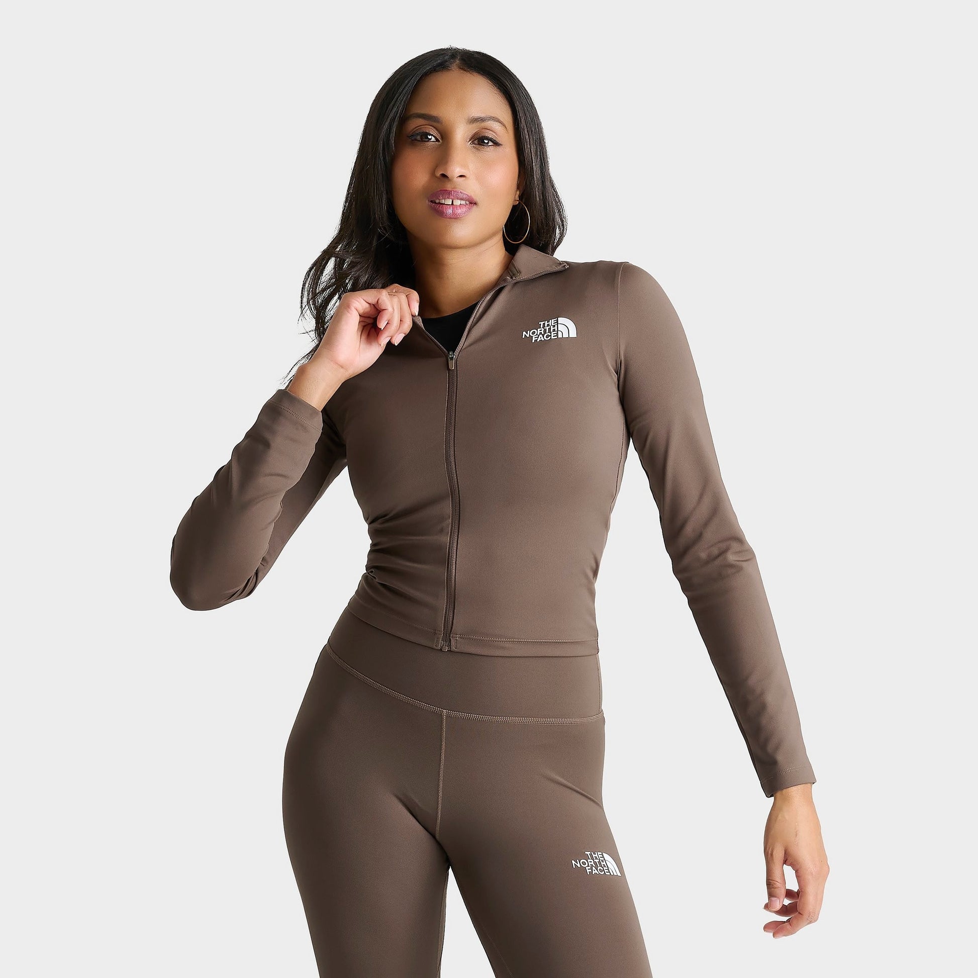 Women's The North Face Performance Full-Zip Top - Smokey Brown