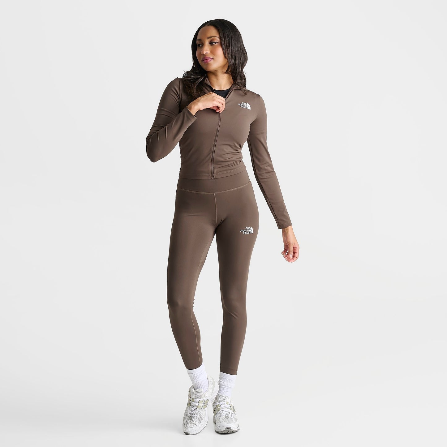 Women's The North Face Performance Full-Zip Top - Smokey Brown