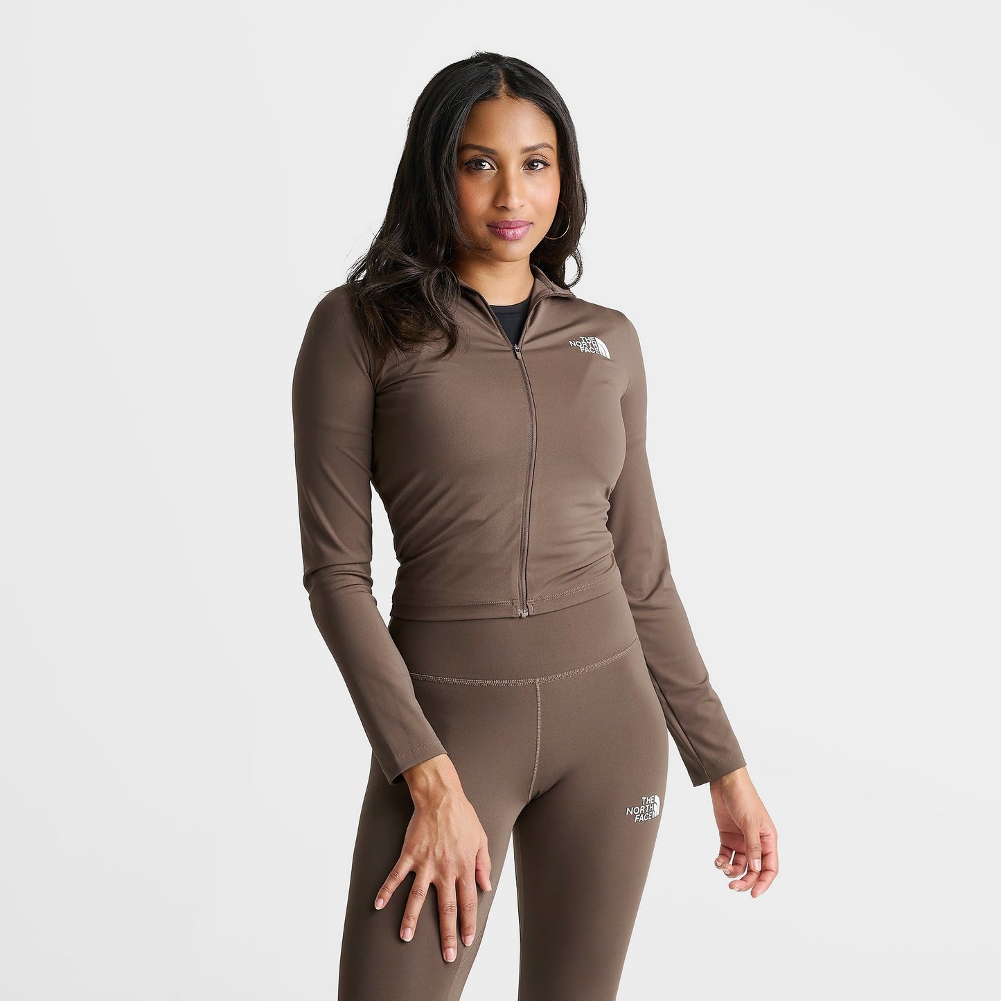 Women's The North Face Performance Full-Zip Top - Smokey Brown