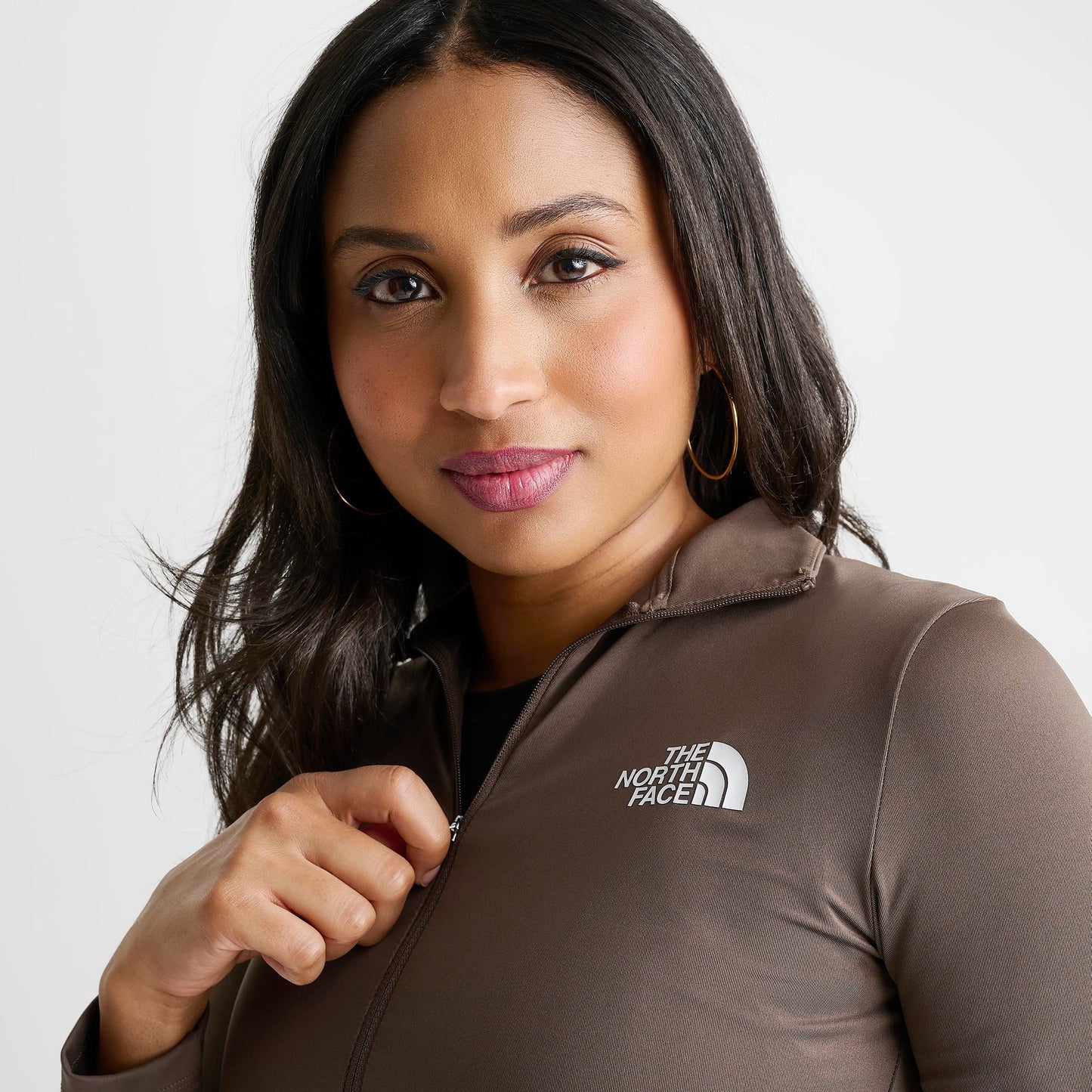 Women's The North Face Performance Full-Zip Top - Smokey Brown