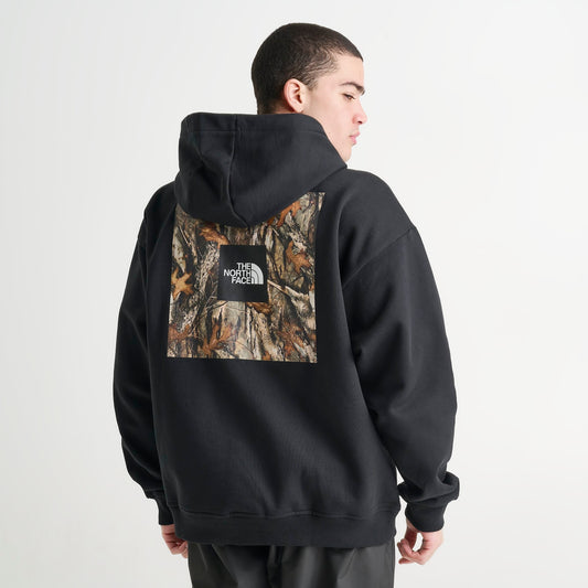 Men's The North Face Forest Print Heavyweight Oversized Pullover Hoodie - TNF Black