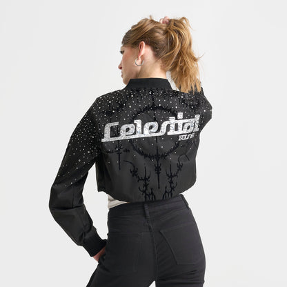 Women's Smoke Rise Cameron Celestial Bomber Jacket - Black