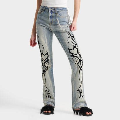Women's Smoke Rise Ruby Heart High-Rise Bootcut Jeans - Seville Blue