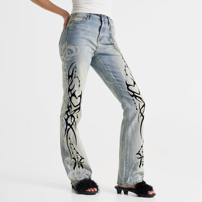 Women's Smoke Rise Ruby Heart High-Rise Bootcut Jeans - Seville Blue
