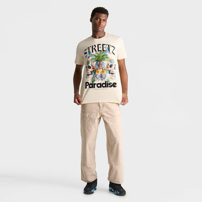 Men's Streetz Iz Watchin Streetz Paradise T-Shirt - Cream