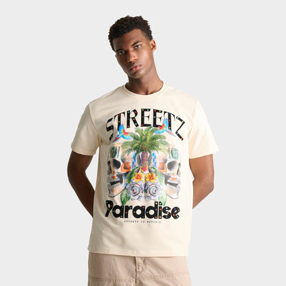 Men's Streetz Iz Watchin Streetz Paradise T-Shirt - Cream