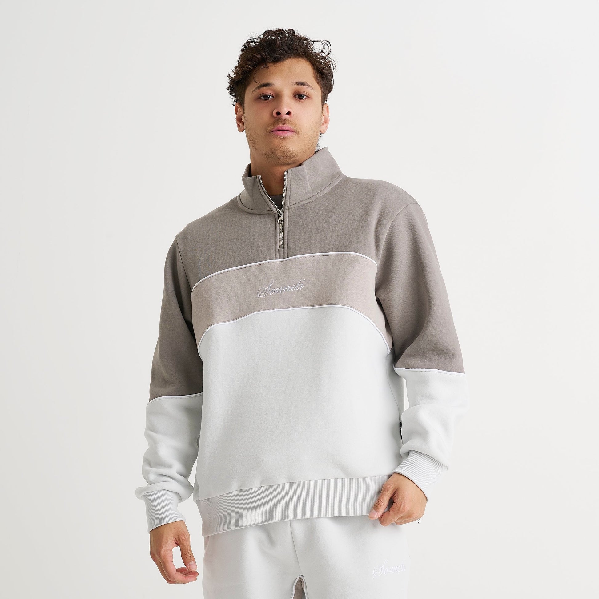 Men's Sonneti Swish Quarter-Zip Pullover Top - Grey
