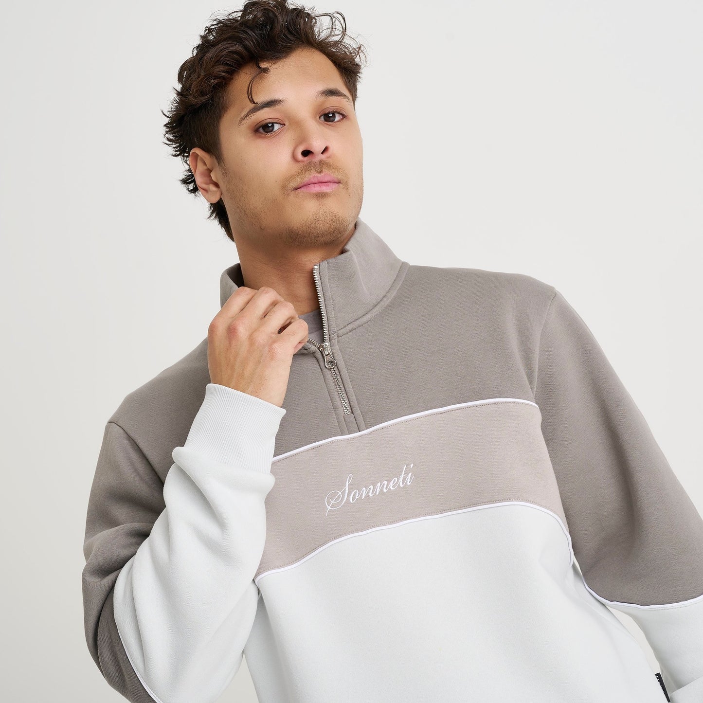 Men's Sonneti Swish Quarter-Zip Pullover Top - Grey