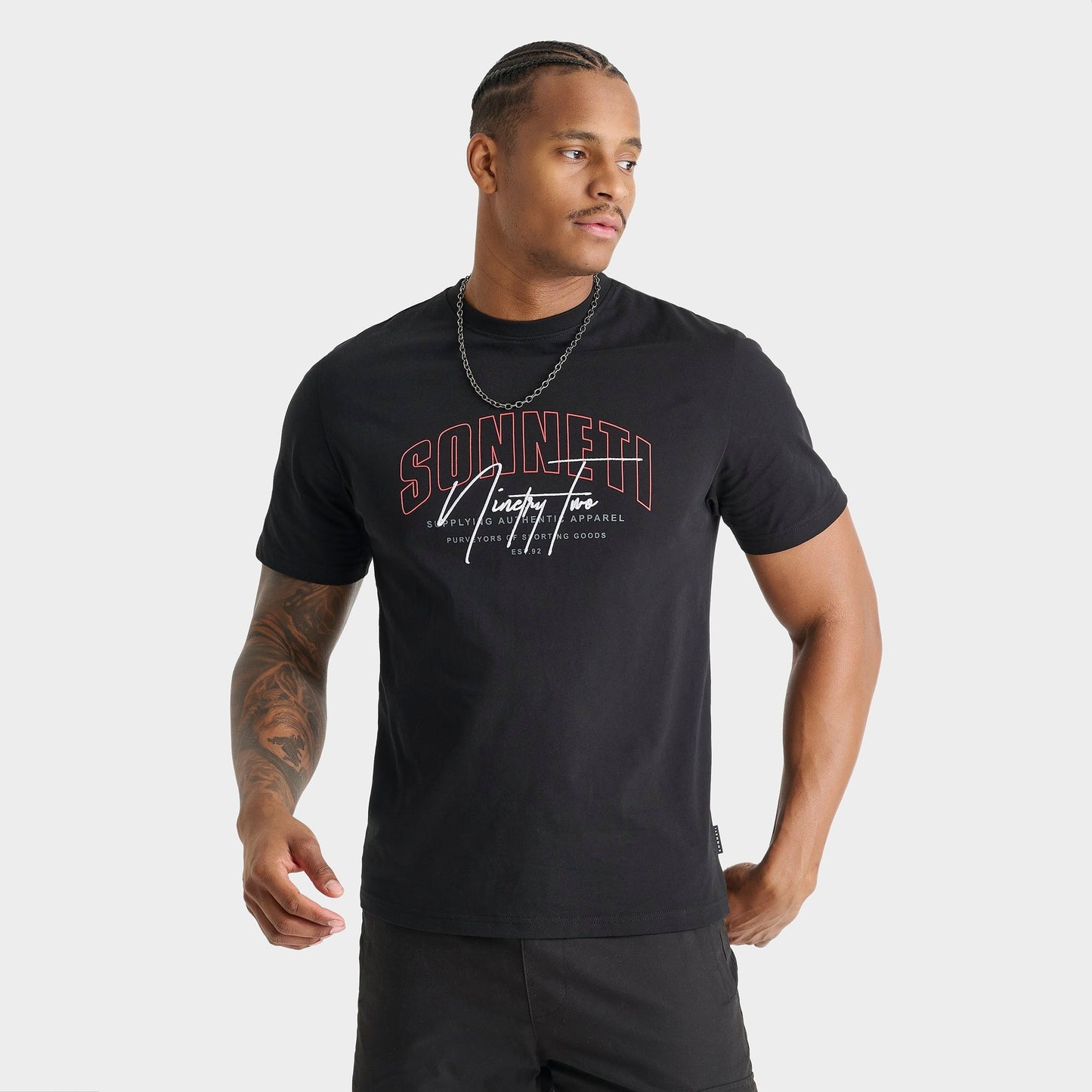 Men's Sonneti Champ T-Shirt - Black/Mars Red