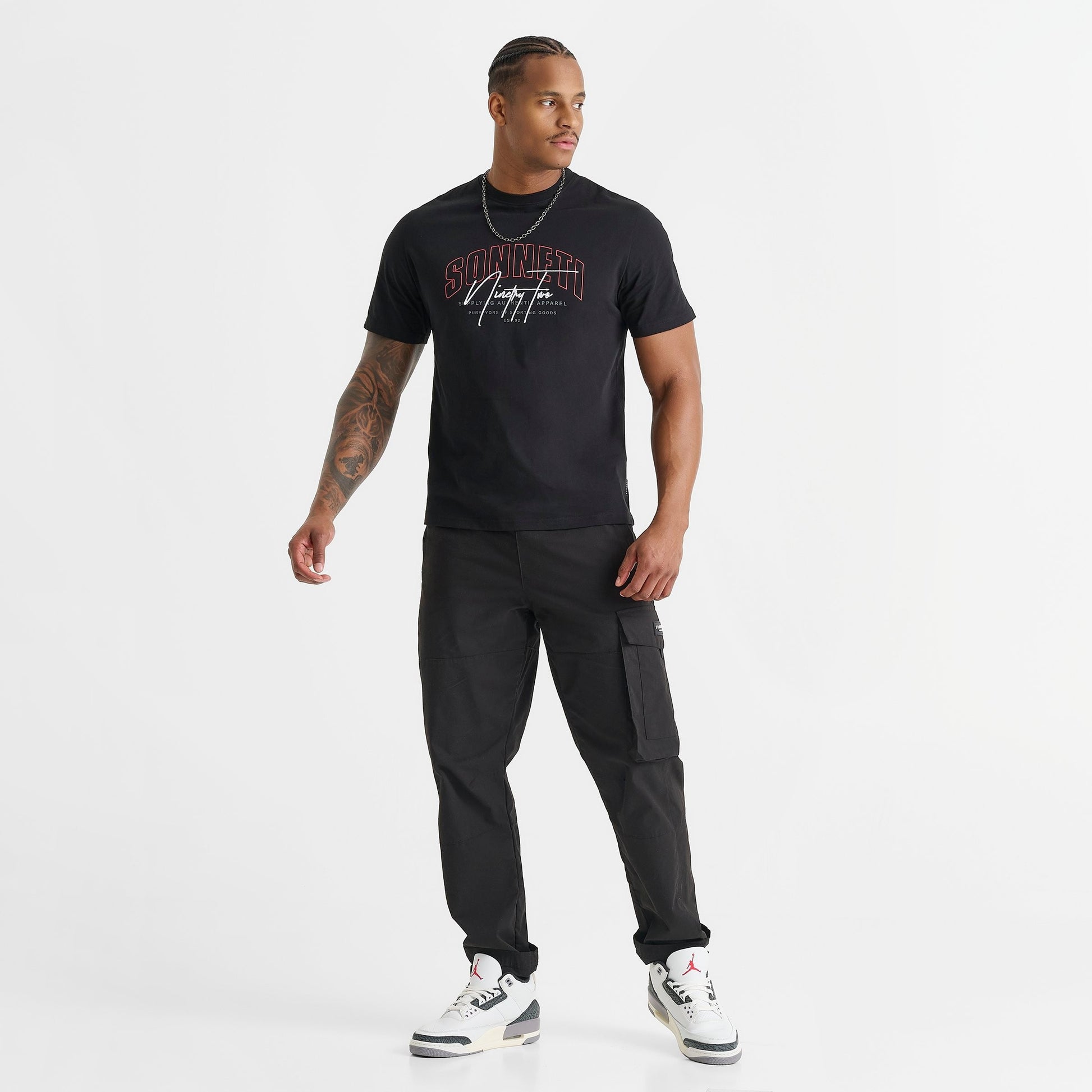 Men's Sonneti Champ T-Shirt - Black/Mars Red