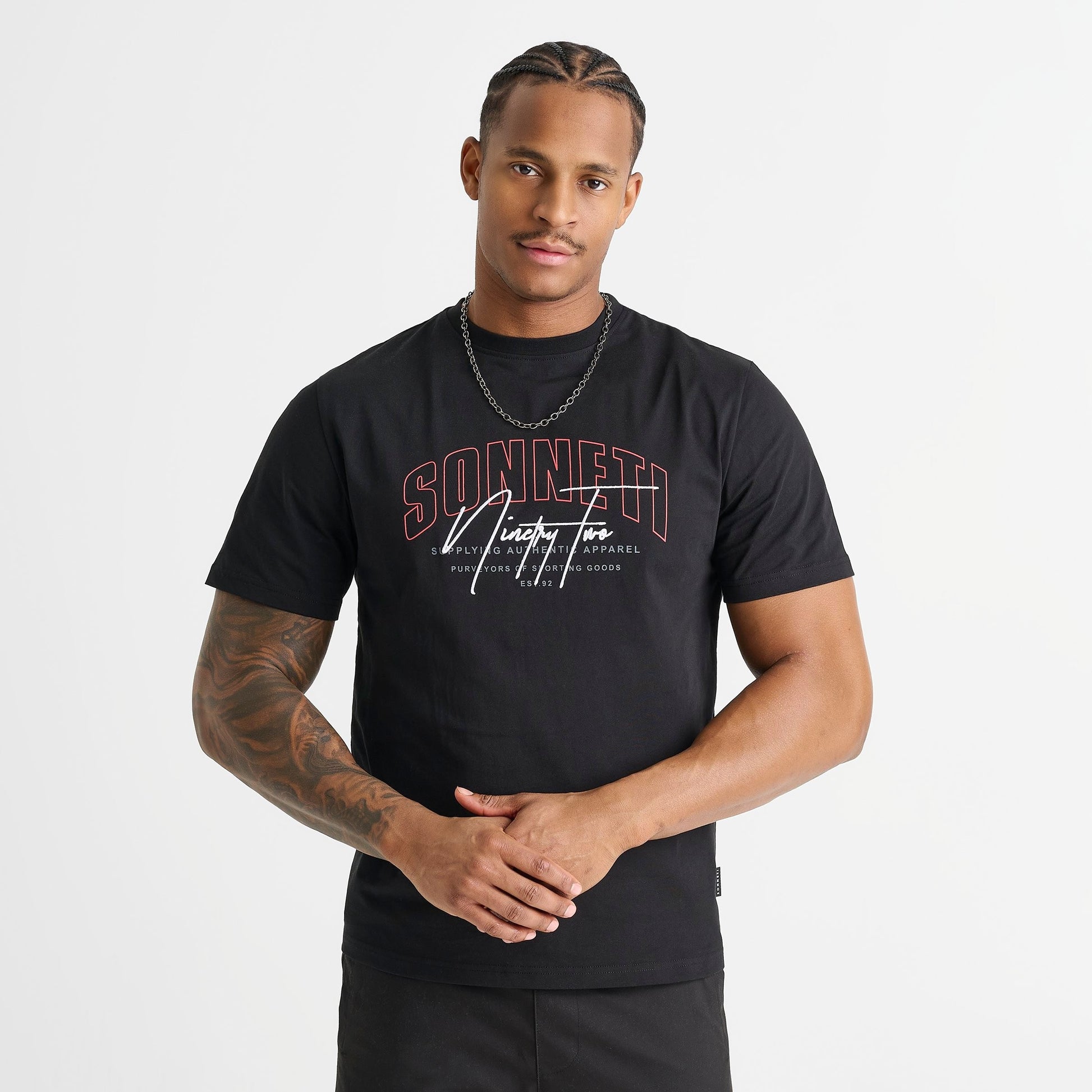 Men's Sonneti Champ T-Shirt - Black/Mars Red