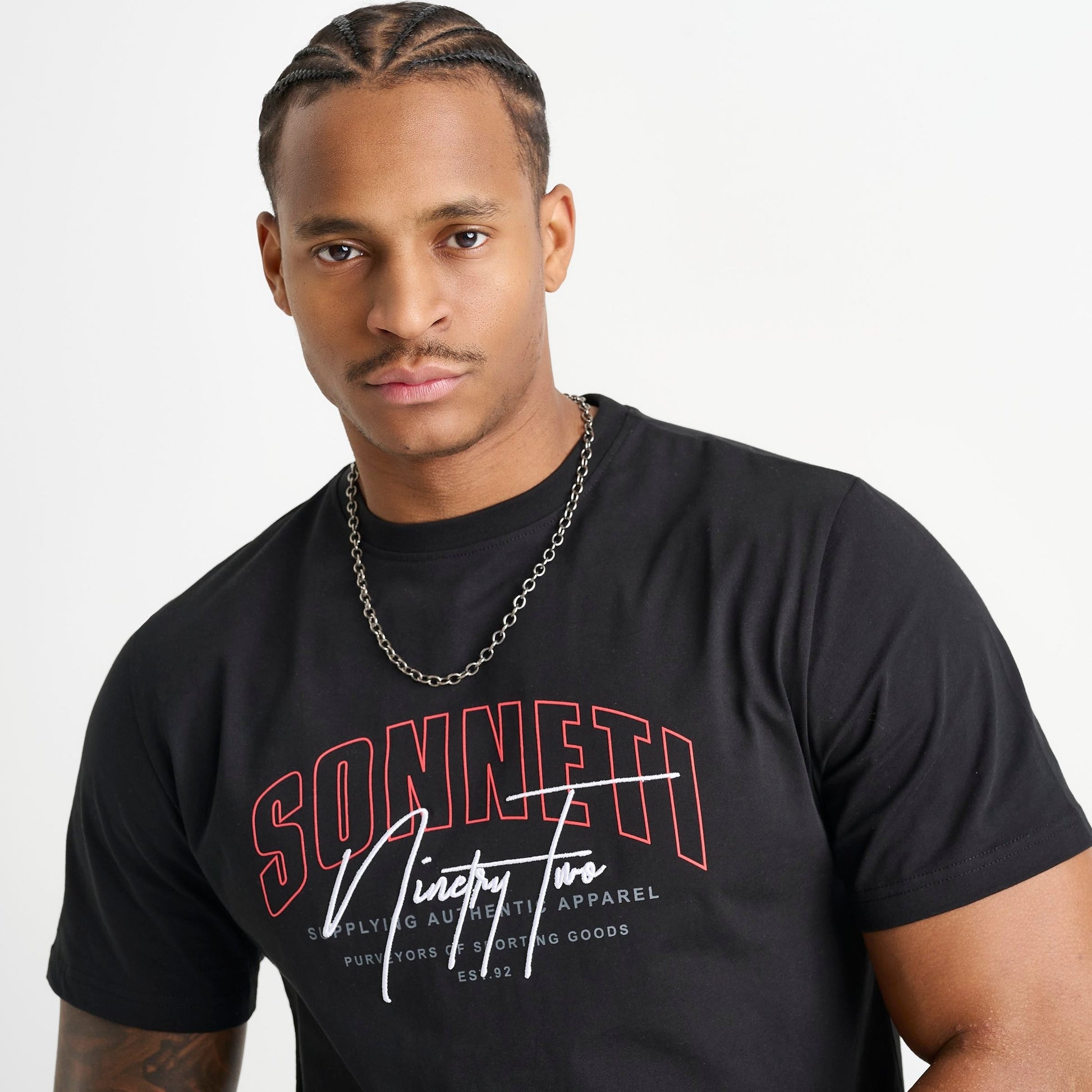Men's Sonneti Champ T-Shirt - Black/Mars Red