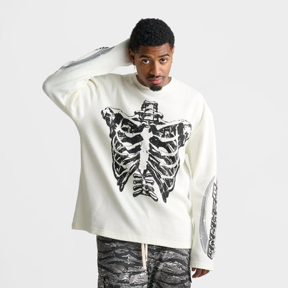 Men's Supply & Demand Bonez Graphic Long-Sleeve Thermal Shirt - Natural White