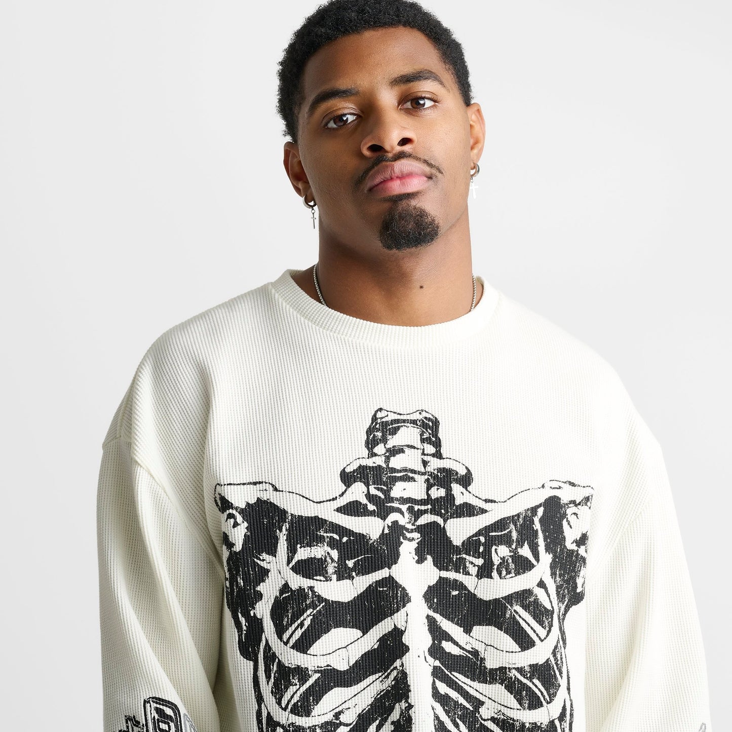Men's Supply & Demand Bonez Graphic Long-Sleeve Thermal Shirt - Natural White