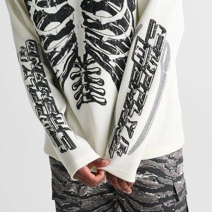 Men's Supply & Demand Bonez Graphic Long-Sleeve Thermal Shirt - Natural White