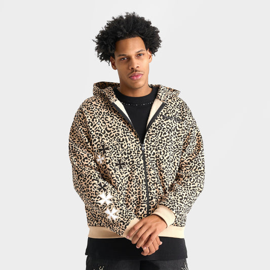 Men's Supply & Demand Slater All-Over Print Full-Zip Hoodie - Leopard