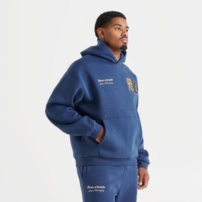 Men's Supply & Demand Floral Logo Fleece Pullover Hoodie - Navy