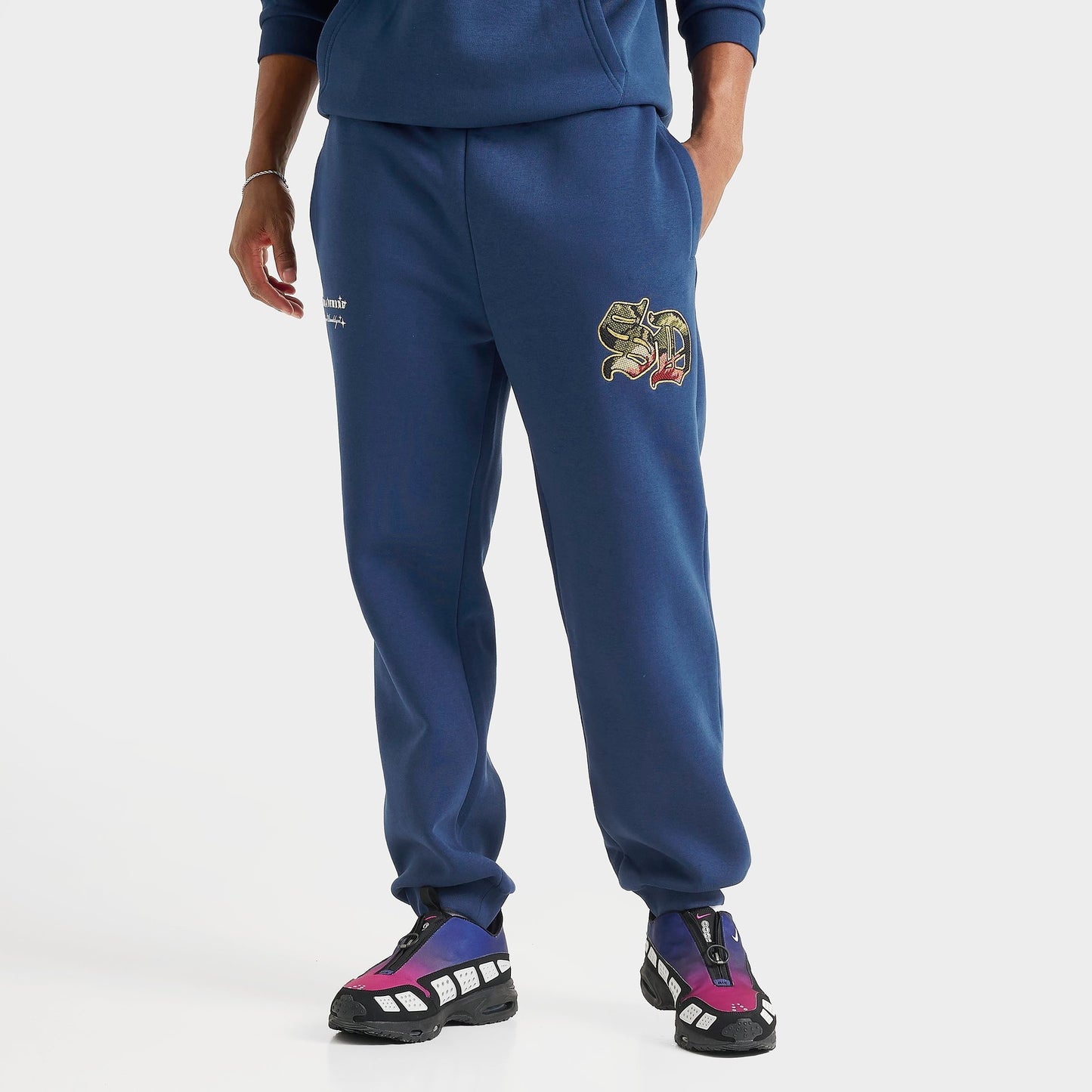 Men's Supply & Demand Floral Logo Fleece Jogger Pants - Navy