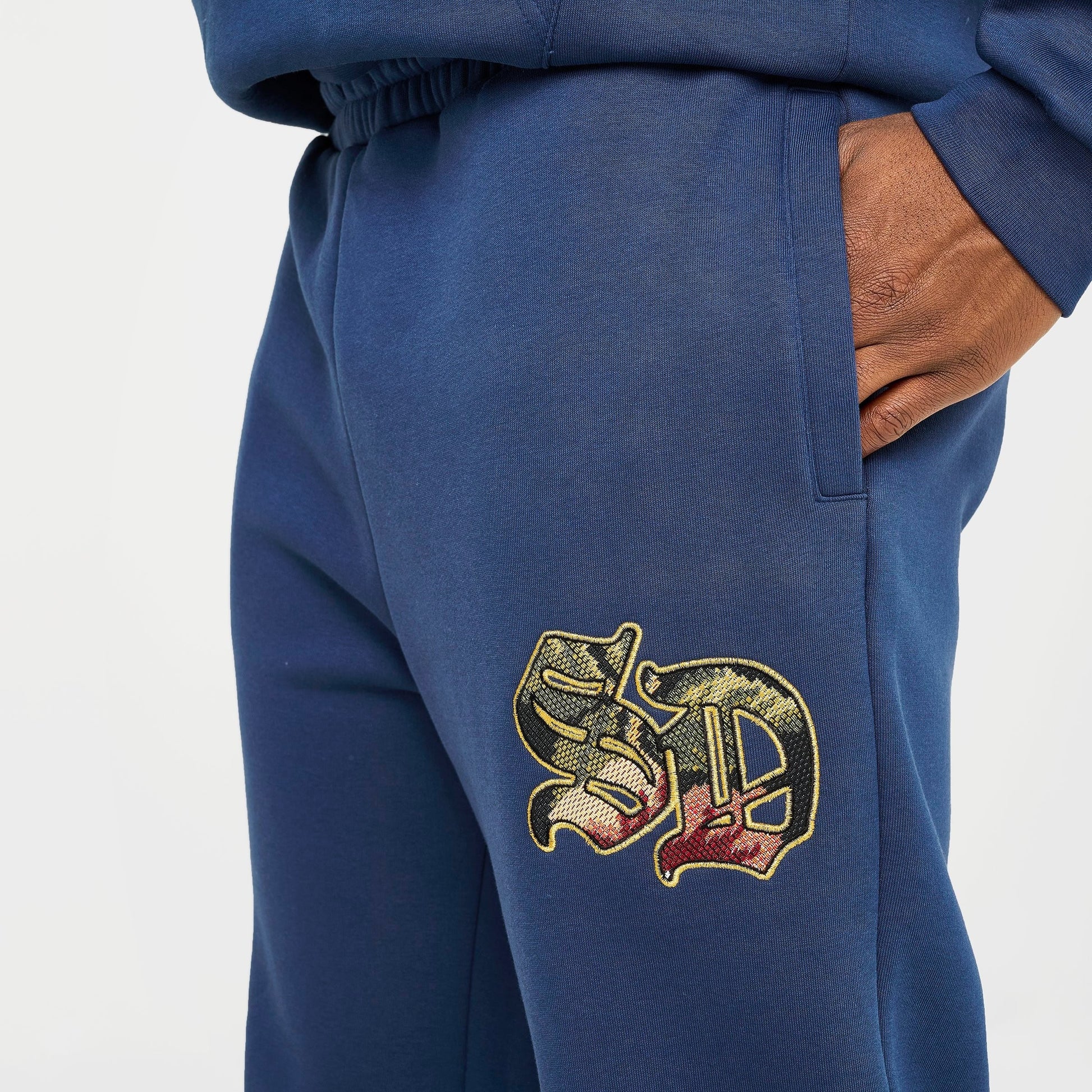 Men's Supply & Demand Floral Logo Fleece Jogger Pants - Navy