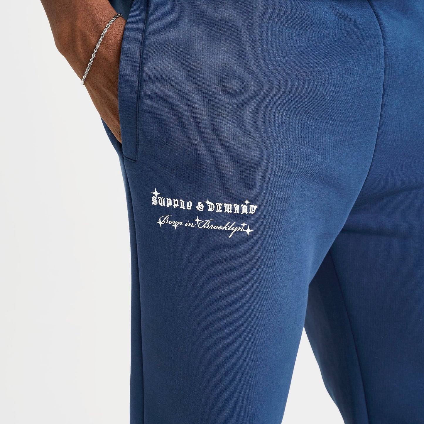 Men's Supply & Demand Floral Logo Fleece Jogger Pants - Navy