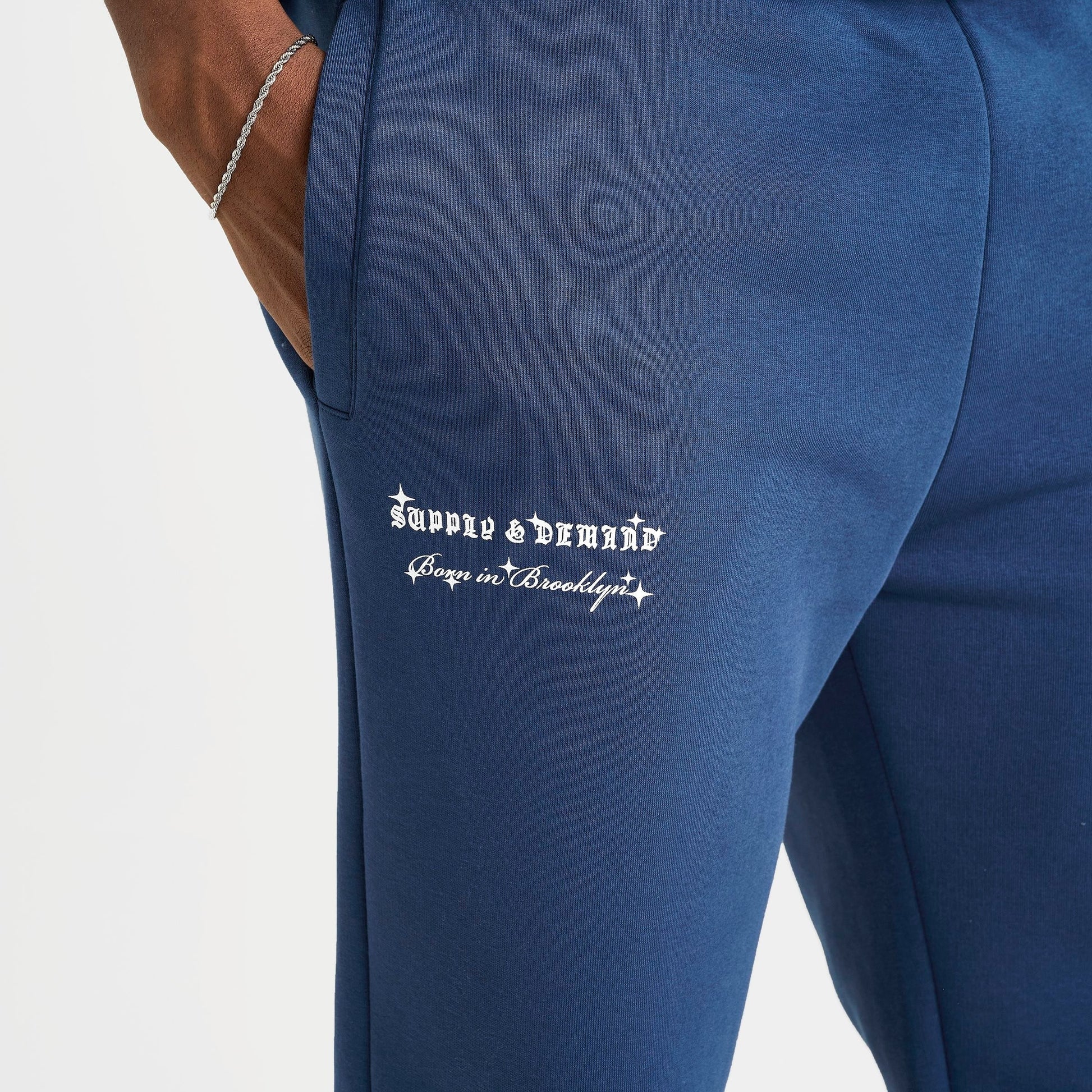 Men's Supply & Demand Floral Logo Fleece Jogger Pants - Navy