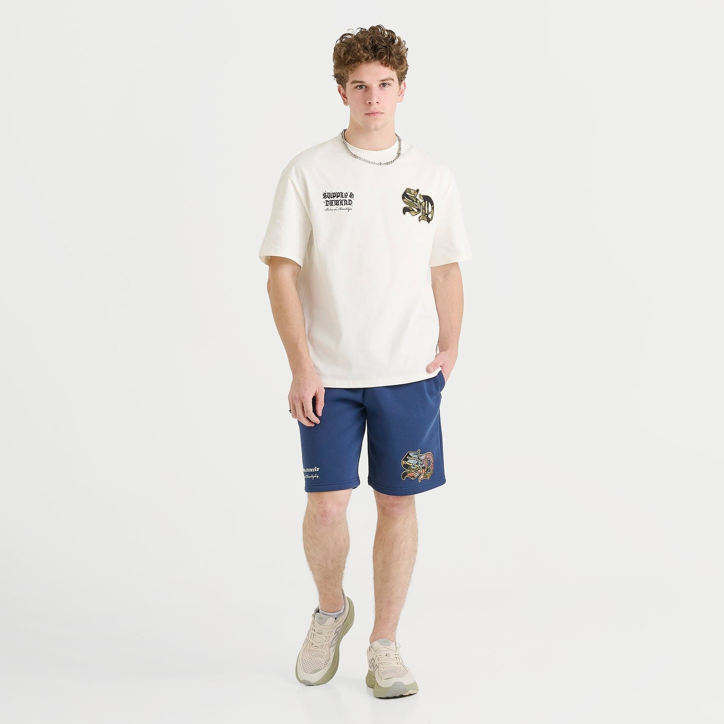 Men's Supply & Demand Floral Logo Fleece Jogger Pants - Navy