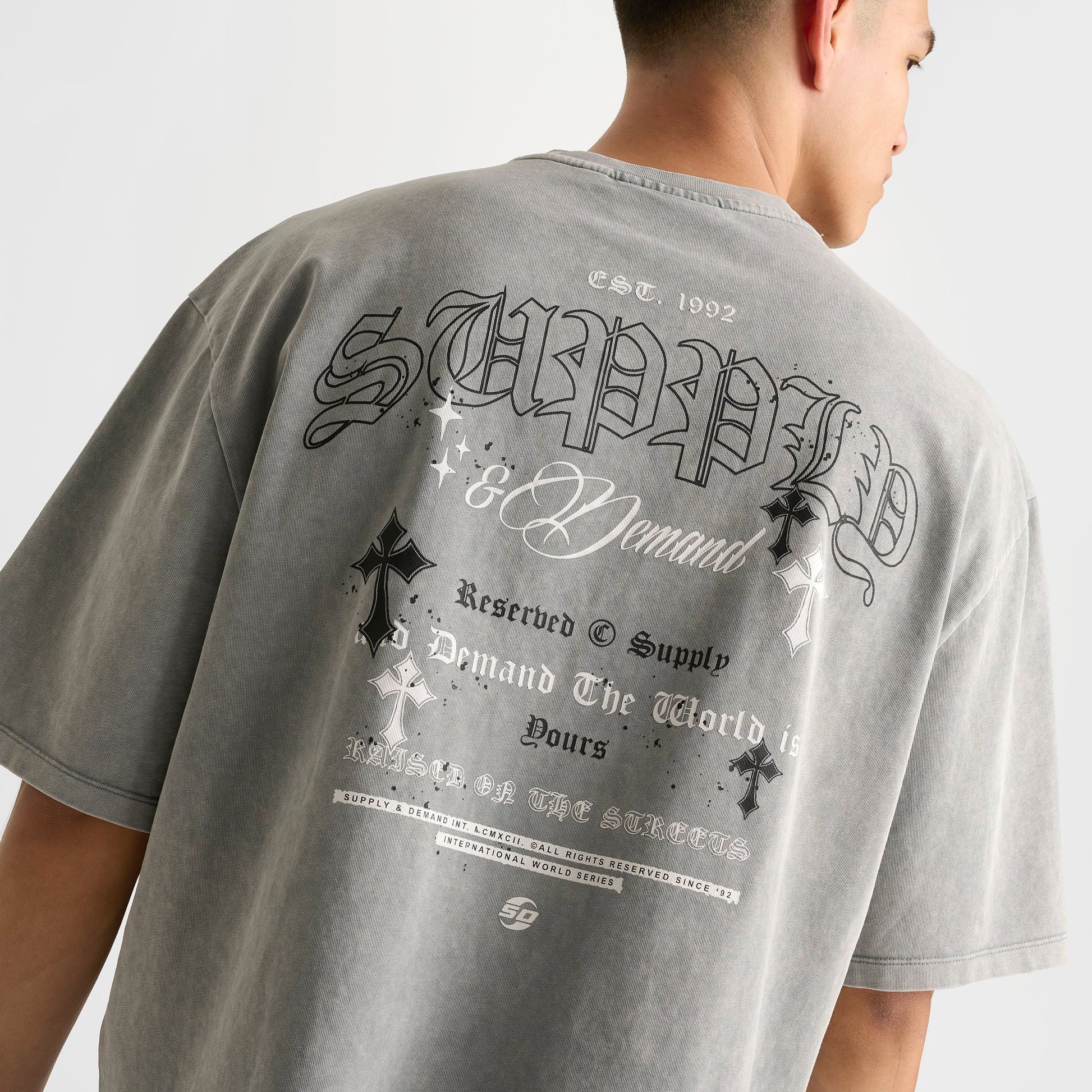 Men's Supply & Demand Gamer T-Shirt - Washed Grey