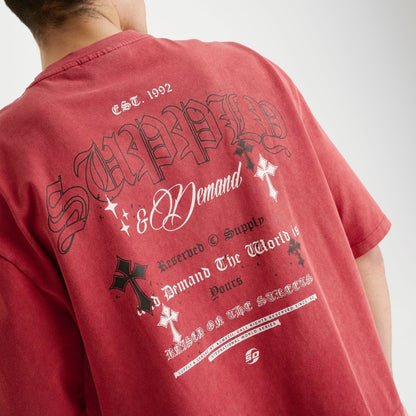 Men's Supply & Demand Gamer T-Shirt - Washed Red