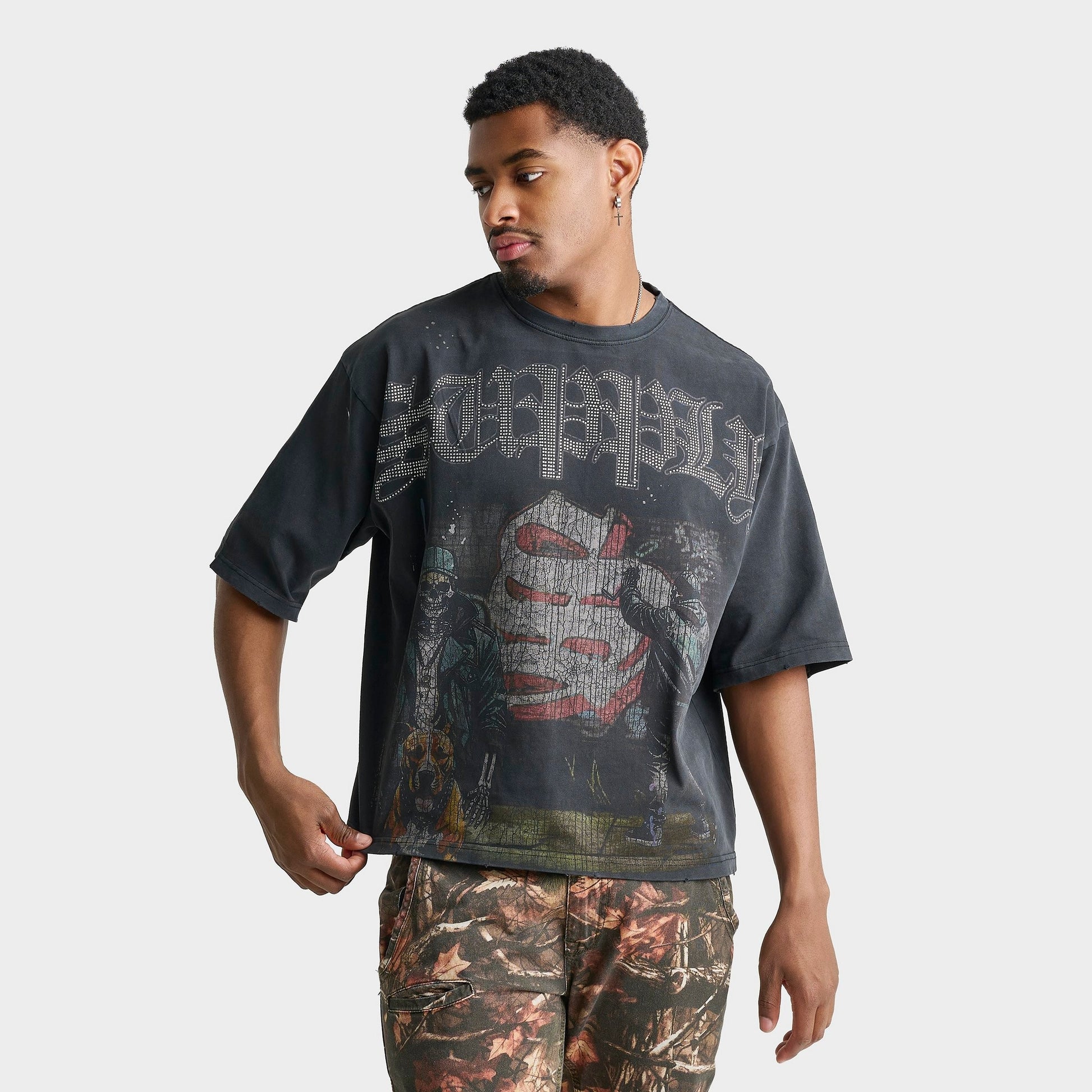 Men's Supply & Demand Alley Graphic T-Shirt - Washed Black