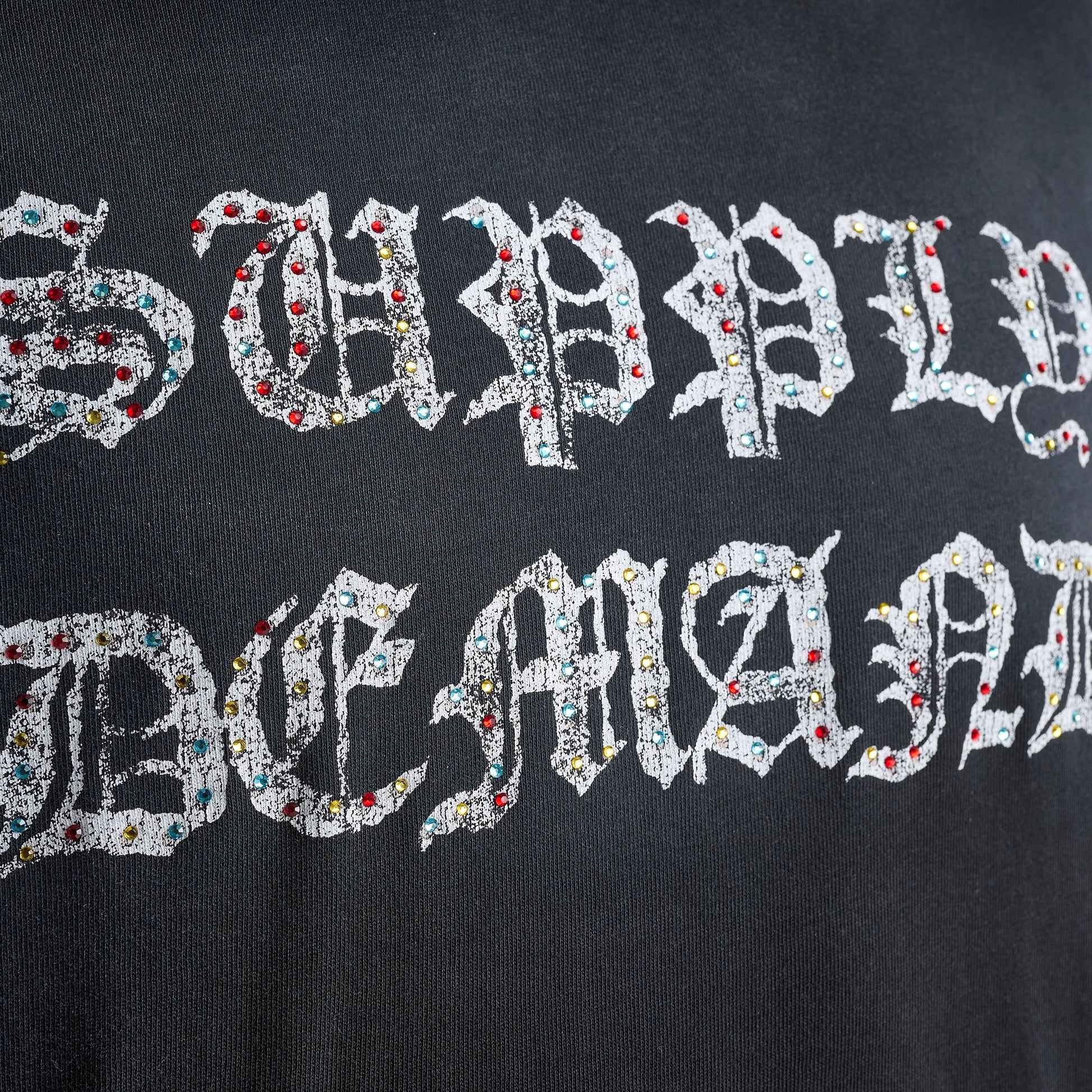 Men's Supply & Demand Glitter Crop T-Shirt - Black