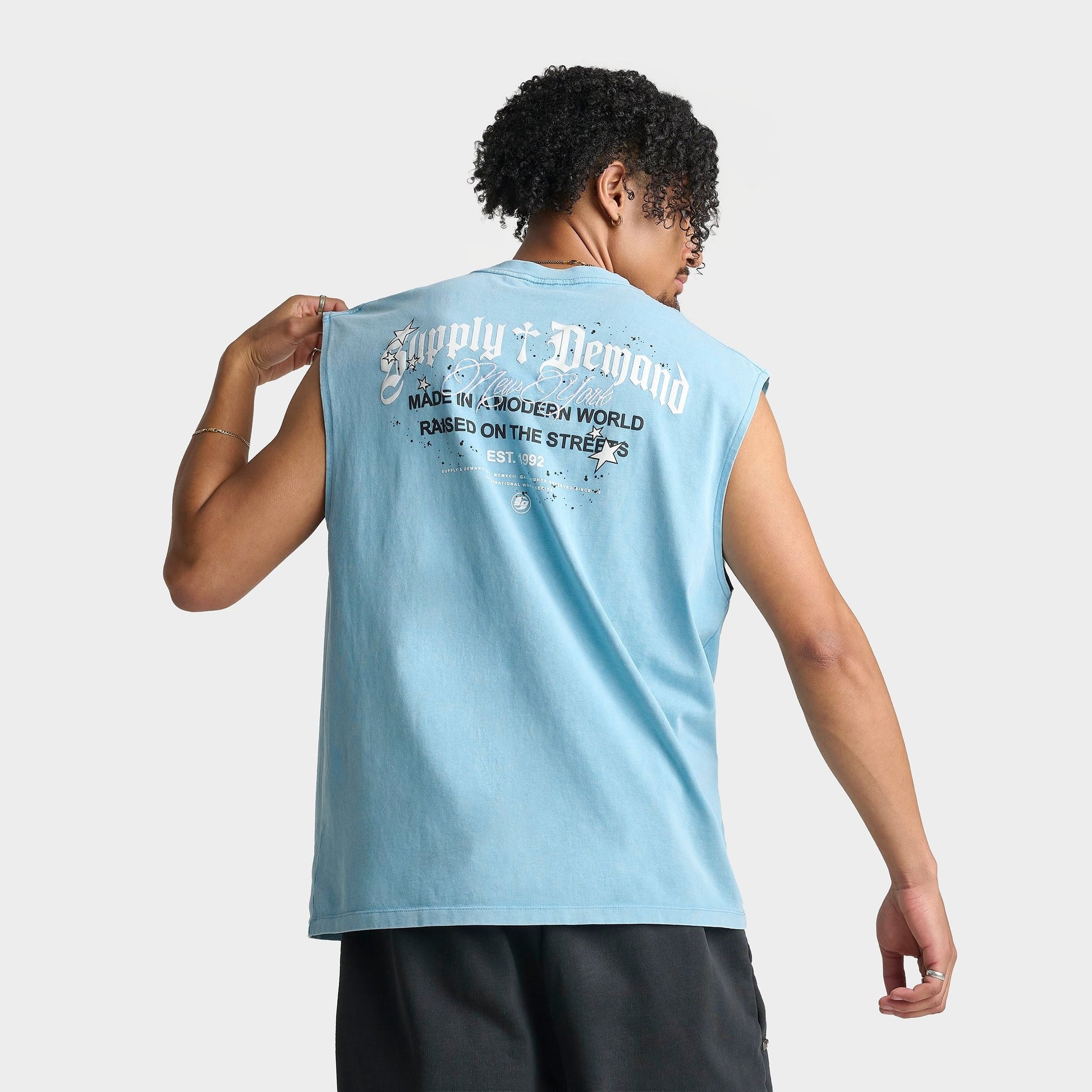 Men's Supply & Demand Stacker Sleeveless T-Shirt - Ethereal Blue